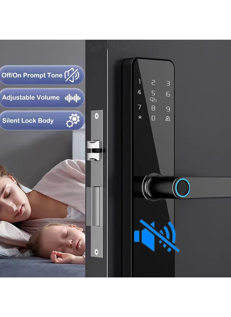 TAPIT Fingerprint Door Lock Biometric Door Lock Knob with Touch Screen Keypad Fingerprints IC Cards Passcodes Keys App Code Keyless Entry Door Lock for Bedroom Home Hotel Office Apartment Smart Lock  - Image 3
