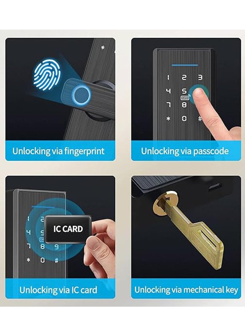 TAPIT Fingerprint Door Lock Biometric Door Lock Knob with Touch Screen Keypad Fingerprints IC Cards Passcodes Keys App Code Keyless Entry Door Lock for Bedroom Home Hotel Office Apartment Smart Lock  - Image 4