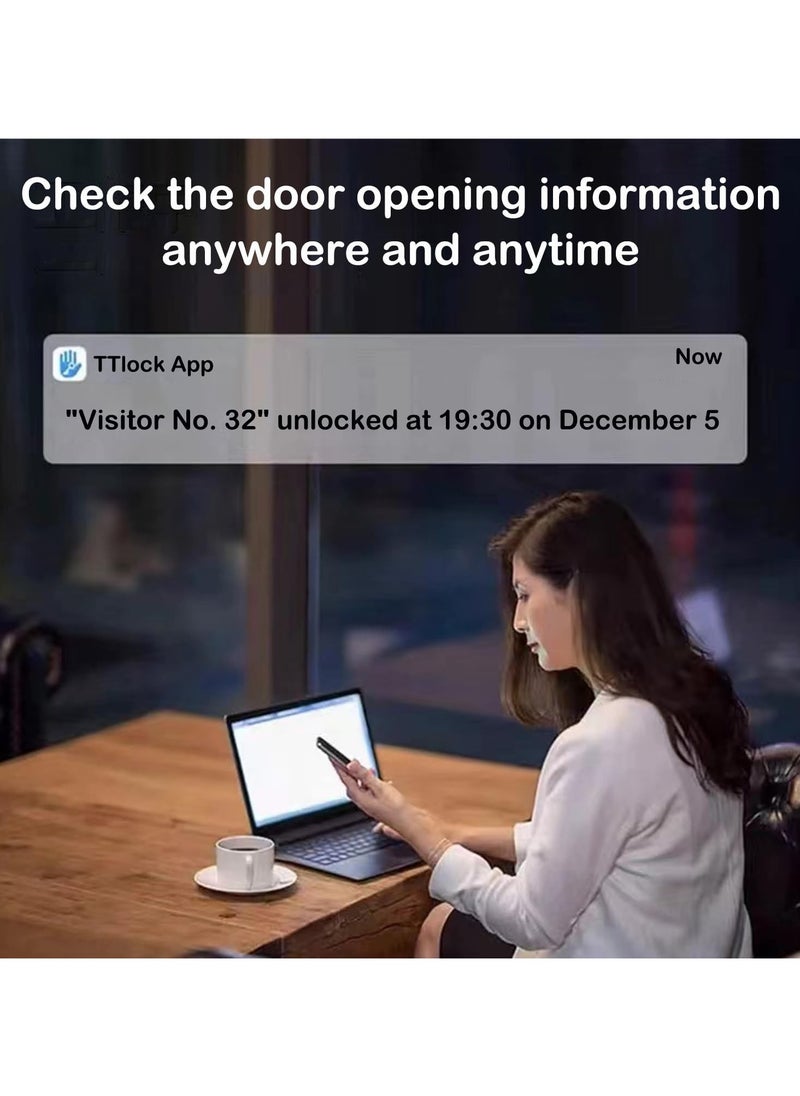 TAPIT Fingerprint Door Lock Biometric Door Lock Knob with Touch Screen Keypad Fingerprints IC Cards Passcodes Keys App Code Keyless Entry Door Lock for Bedroom Home Hotel Office Apartment Smart Lock  - Image 5