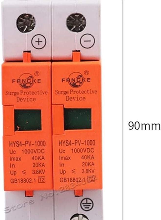 DC 500V 2 قطبي جهاز حماية من زيادة الجهد واقي من الصواعق منخفض الجهد تركيب على سكة دين - Image 3