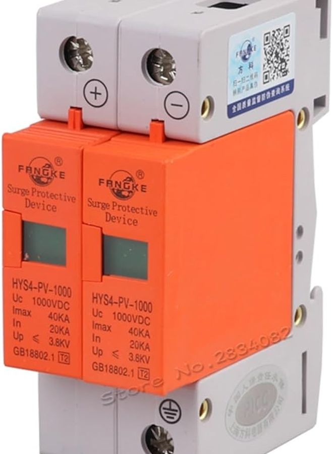 DC 500V 2 قطبي جهاز حماية من زيادة الجهد واقي من الصواعق منخفض الجهد تركيب على سكة دين - Image 4