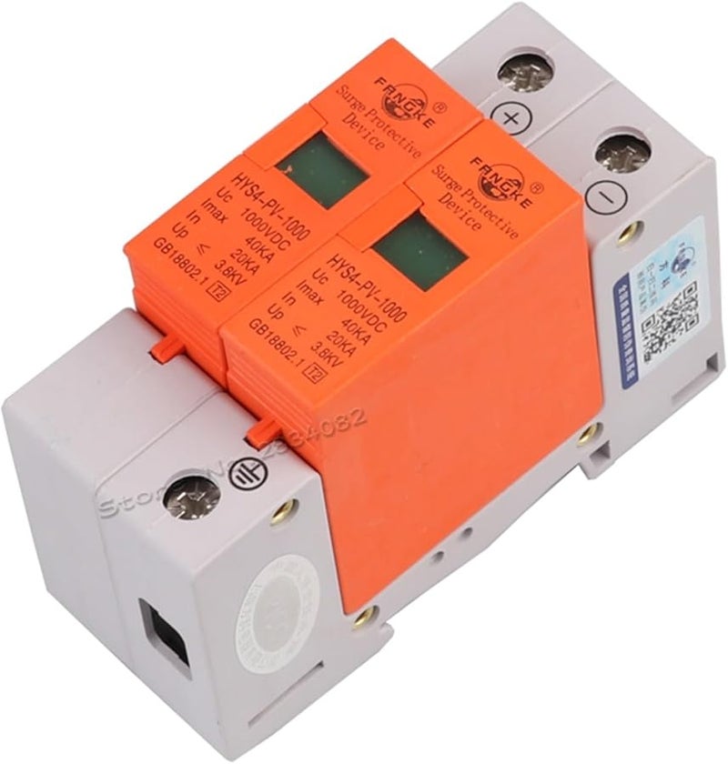 DC 500V 2 قطبي جهاز حماية من زيادة الجهد واقي من الصواعق منخفض الجهد تركيب على سكة دين - Image 2