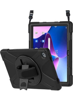 Procases Compatible For Lenovo Tab M10 Plus 10.6 Inch 3Rd Gen 2022 Released Heavy Duty Shockproof Rugged Case 360 Degree Rotatable Kickstand Protective Cover Case –Black…  - Image 1