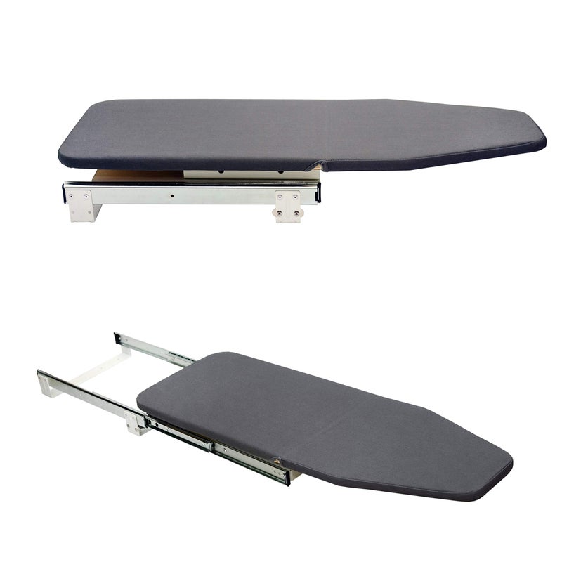AKOZLIN Retractable Pull Out Ironing Board Closet Sliding Out Swivel Iron Board Mounted in Drawer with Heat Resistant Ironing Cover Board Size 318813 Gray