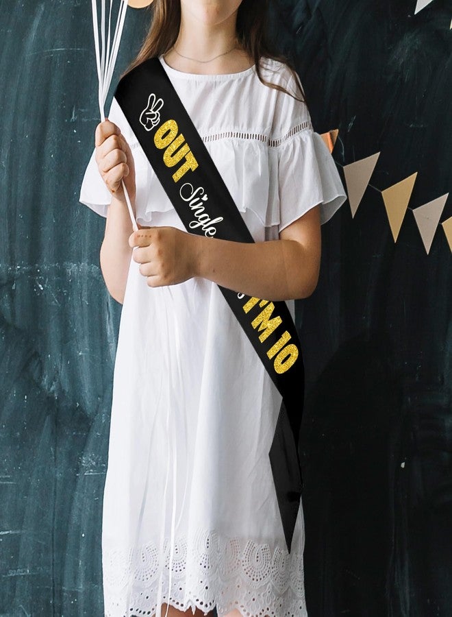 PYQWA Out Single Digits I'm 10 Sash Happy 10th Birthday Party Decorations for Girl,Cheers to 10 Year Old Gift Ideas - Image 4