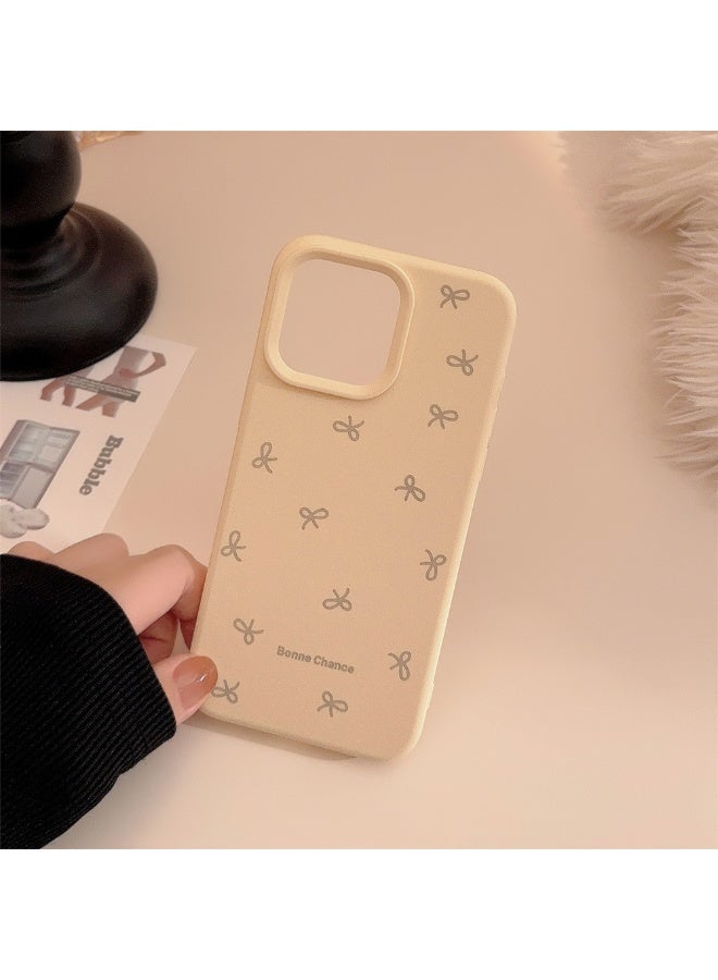 NIBEMINENT The Screen Is Filled With Bows Protective TPU Case Cover For iPhone 16 Plus, Creamy Yellow