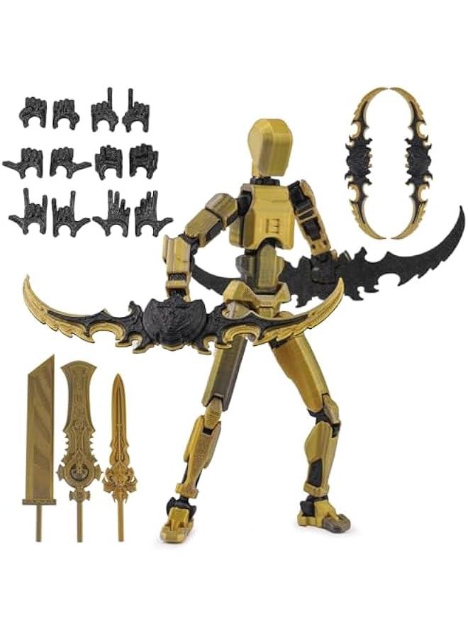 Dummy13 Action Figure Set | Pre-Assembled 3D Printed Titan and Robo Figures | Highly Articulated Robot Toys with Interchangeable Accessories |  for Collectors and Hobbyists (Silver Black) - Image 1