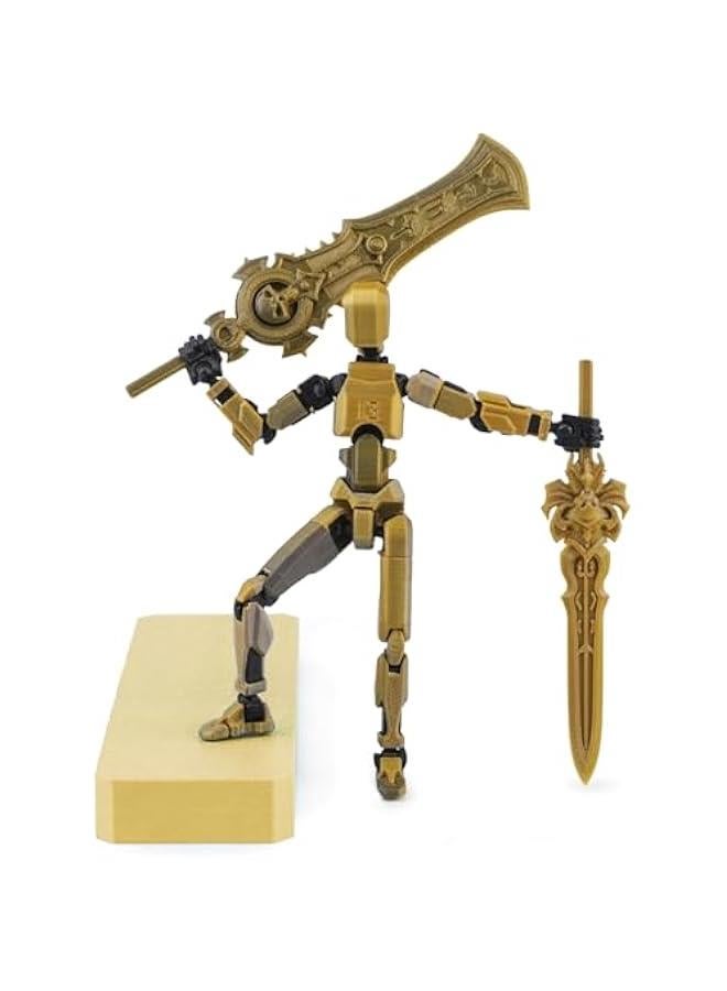 Dummy13 Action Figure Set | Pre-Assembled 3D Printed Titan and Robo Figures | Highly Articulated Robot Toys with Interchangeable Accessories |  for Collectors and Hobbyists (Silver Black) - Image 2