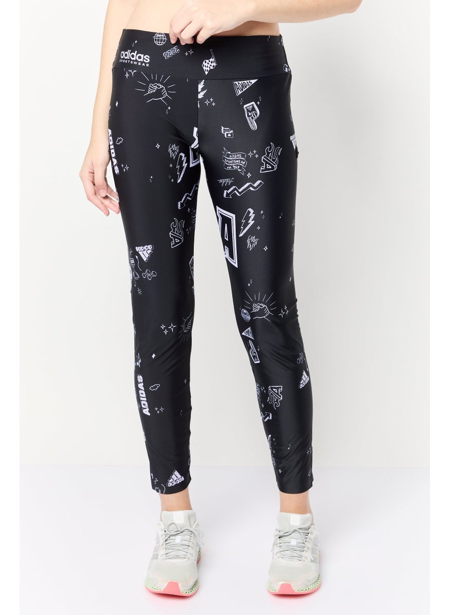 Adidas Women Sportswear Fit Training Leggings, Multicolor  - Image 1