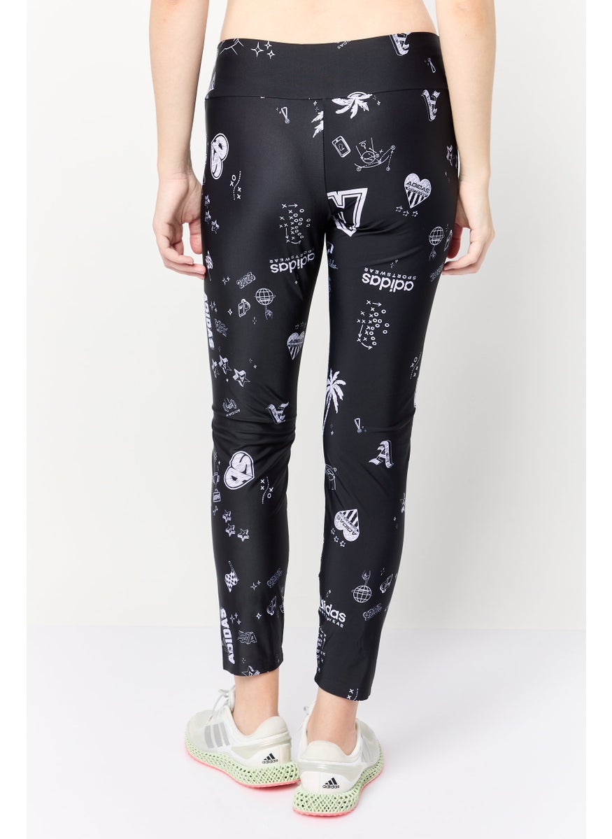 Adidas Women Sportswear Fit Training Leggings, Multicolor  - Image 3