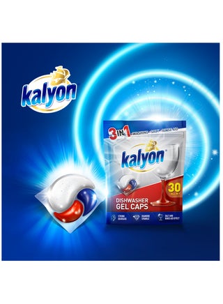 Kalyon 3-in-1 Dishwasher Gel Caps, 30 Pieces, Strong Degreasing, Diamond Sparkle, Salt and Rinse Aid Effect - pzsku/Z295C0B8CF1A66B8B2317Z/45/_/1729320053/b535edf4-1d78-40dc-a88a-f6f40f5dbceb