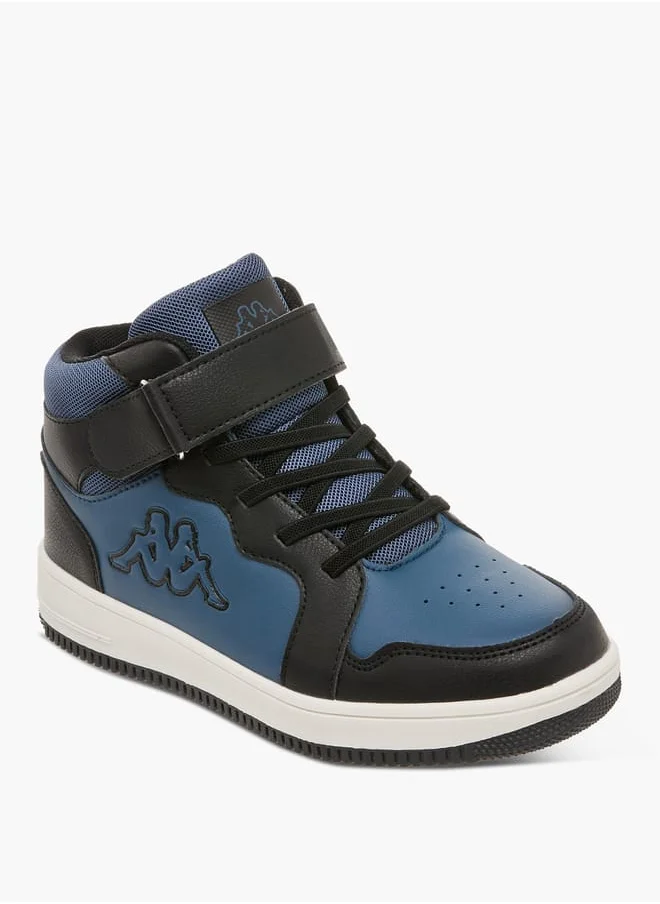 Kappa Boys' Colourblock Sneakers with Hook and Loop Closure