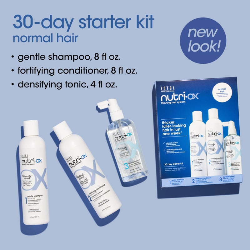 NUTRI-OX Starter Kit for Thinning Hair | Thicker, Fuller-Looking Hair | Peppermint | Clinically & Dermatologically Tested | 30 Day Supply - Image 2