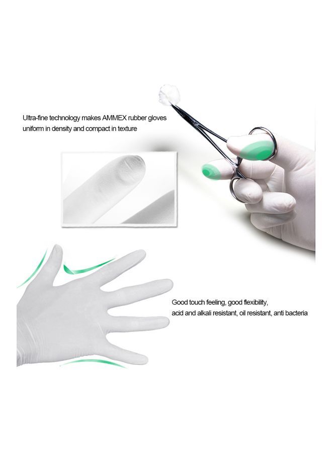 NIBEMINENT 100-Piece Disposable Nitrile Rubber Hand Gloves White 12inch - Image 4