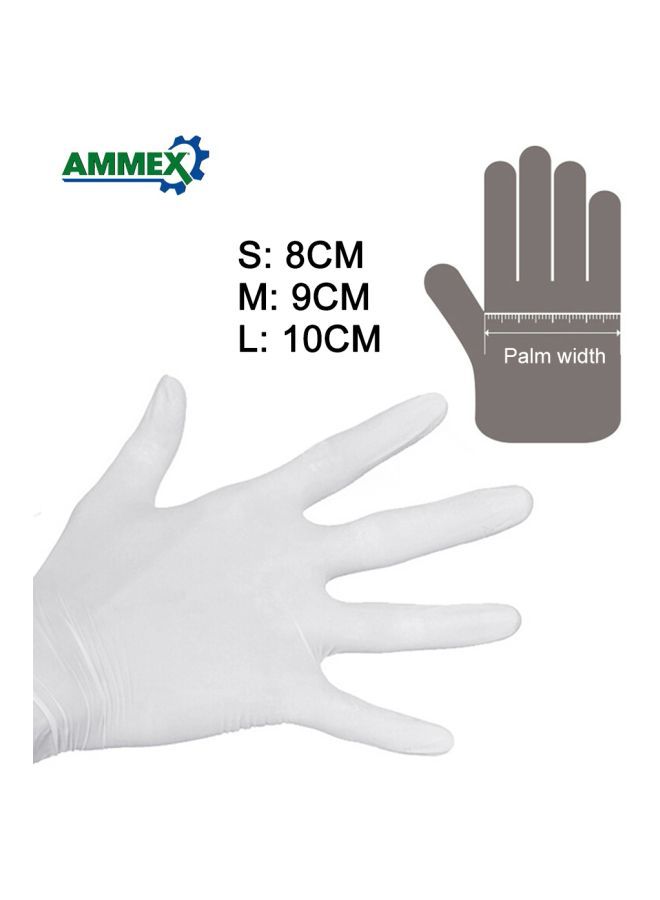 NIBEMINENT 100-Piece Disposable Nitrile Rubber Hand Gloves White 12inch - Image 3