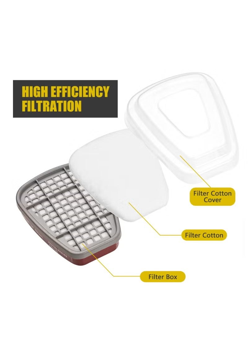 Reusable Respirator Half Face Cover Gas Mask, with Safety Glasses, Half Facepiece Set  - Image 4