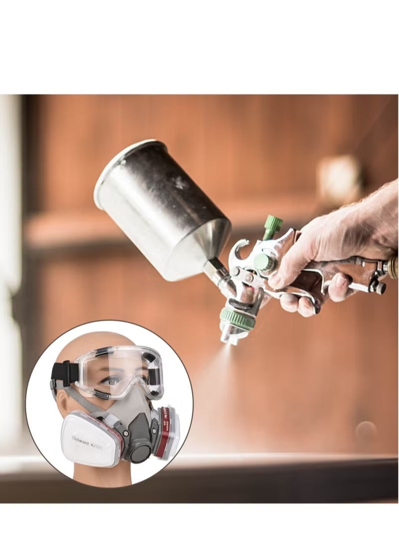 Reusable Respirator Half Face Cover Gas Mask, with Safety Glasses, Half Facepiece Set  - Image 5