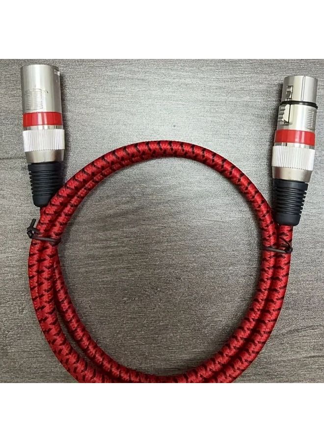 50 قدم كابل ميكروفون XLR من ذكر إلى أنثى متوازن شبكة مضفرة حمراء حماية زنبرك معدني - Image 1