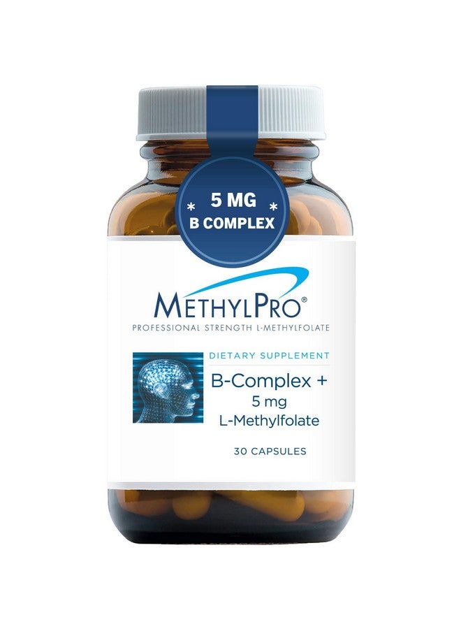 MethylPro B Complex + 5Mg Lmethylfolate (30 Capsules) Professional Strength B Vitamins With Folate For Energy Mood + Immune Support Gluten Free Methyl B12 Active Methyl Folate And B6 As P5P - Image 1