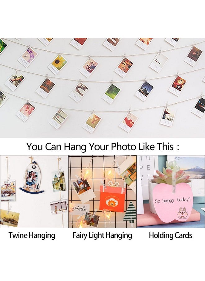 Tecbeauty 200pcs Mini Clothes Pins Photo Pictures Small Clips - Clear - Reusable  - Image 2