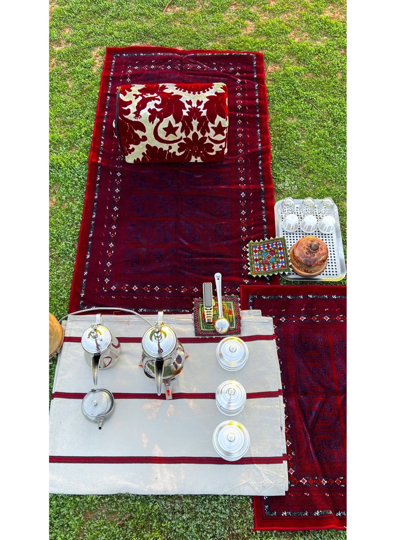SEGADTY Sadu Carpet from segadty a traditional design inspired by Sadu patterns a practical travel carpet for outdoor and camping adding an authentic touch to your seating area - Image 4