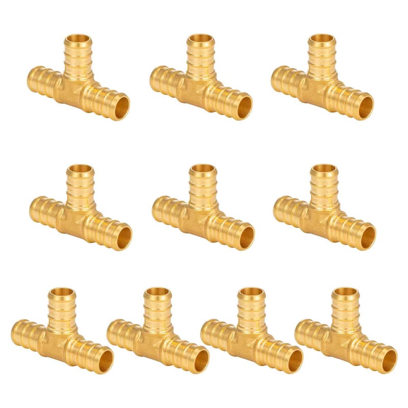 Lingmfg 10 Pieces Lingmfg Pex Fittings 12 Inch Tee 12 Inch Pex F1807 Crimp Brass - Image 2