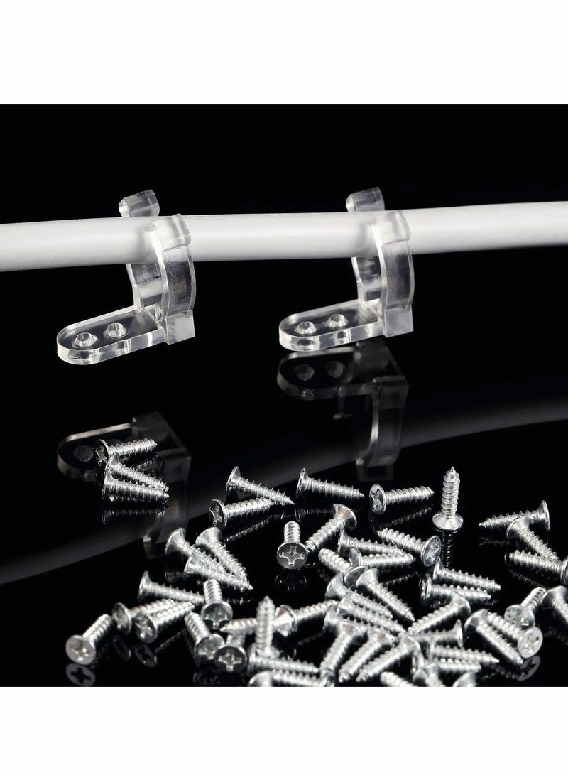 150 قطعة مشابك ضوء LED بحبل 1/2 بوصة مع 300 برغي حامل من PVC شفاف لتعليق الأضواء الخارجية على الجدران، حفلات عائلية، حفلات زفاف - Image 2