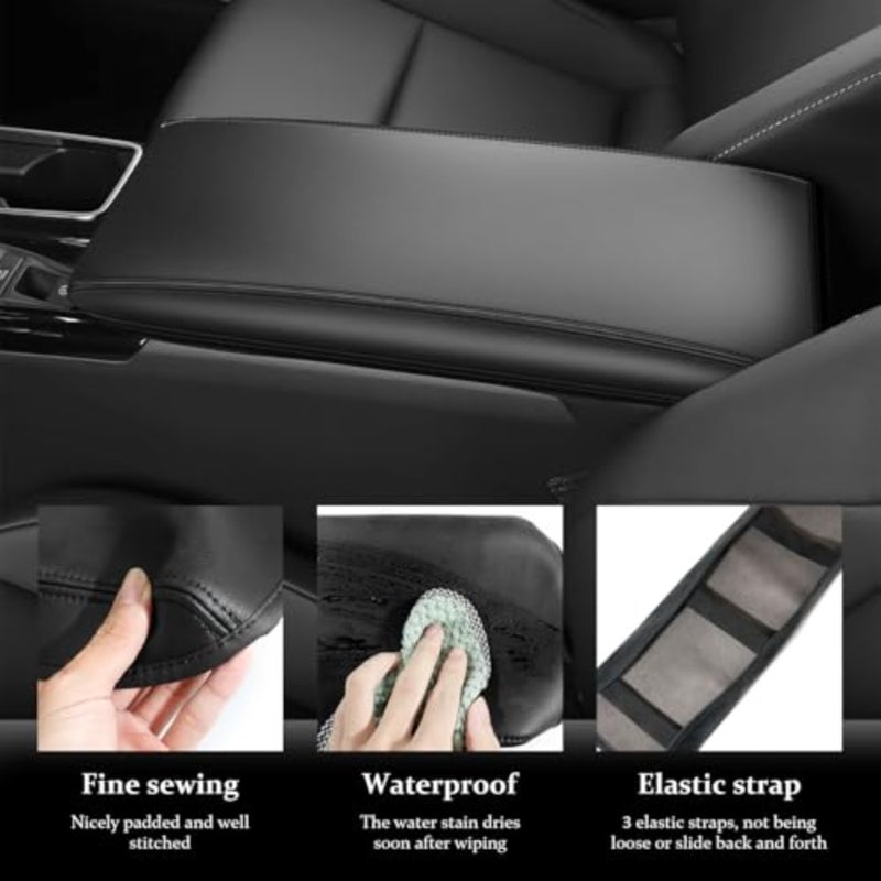 Center Console Armrest Cover for Toyota Camry Accessories 2025 Interior Camry LE/SE/XLE/SXE Leather Arm Rest Seat Middle Console Box Lid Protector(Black) - Image 4