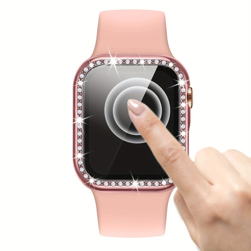 3 Pack 42mm Sparkling Crystal Diamond Rhinestone Ultra Thin Cushion Full Cover Case With Screen Cover For Apple Watch Series 10 11 Black Silver Transparent Ideal Gift For Women Girls - Image 5