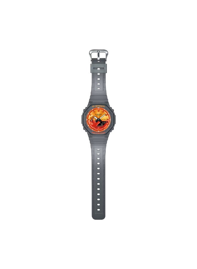 Casio G-SHOCK GA-2100FLS-8A4DR, Carbon Core Guard Analog-Digital Watch, Octagonal Bezel, Shock Resistant, 200M Water Resistant, Double LED Light, World Time - Image 2