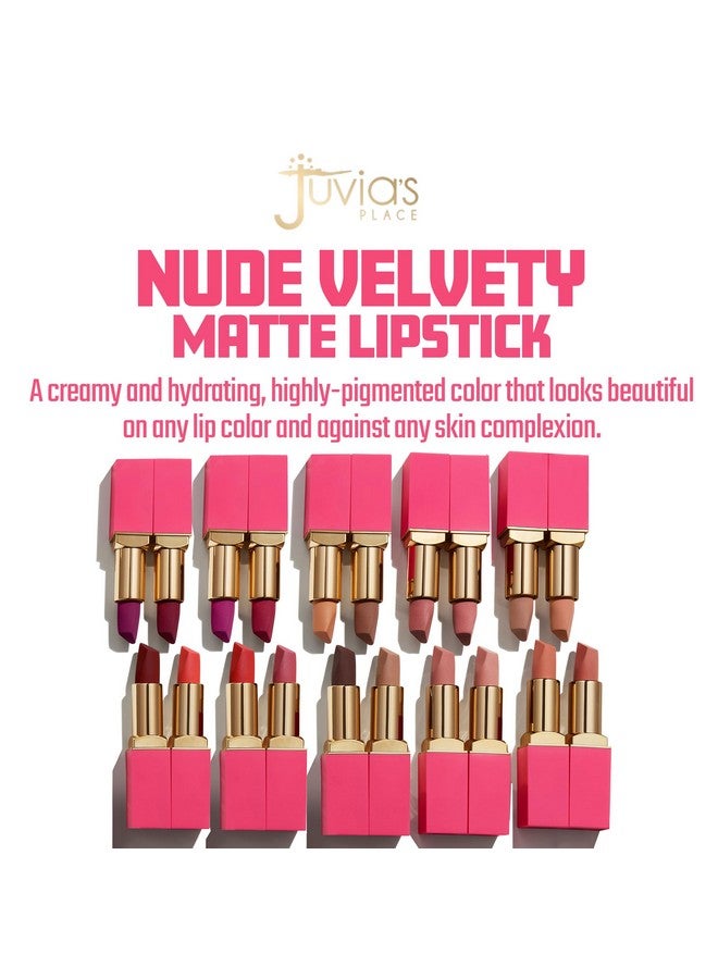 جوفياس بليس أحمر شفاه جوفيا بليس ذا نود فيلفيت مات شيك - أحمر شفاه مات مات، أحمر شفاه مات يدوم طويلاً، مكياج شفاه غني اللون، أحمر شفاه كريمي بلمسة نهائية غير لامعة، منتجات تجميل وشفاه - Image 2