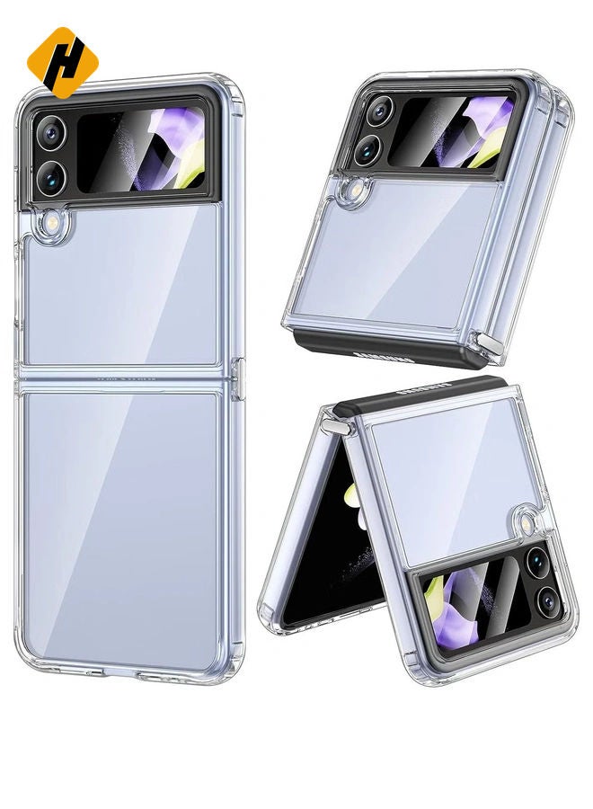 HuHa Samsung Galaxy Z Flip 4 Case, Galaxy Z Flip 4 Clear Case [Anti-Yellow] Slim Thin Premium TPU Crystal Shockproof Protective Cover Case for Samsung Galaxy Z Flip 4 5G 2022 - Full Clear  - Image 1