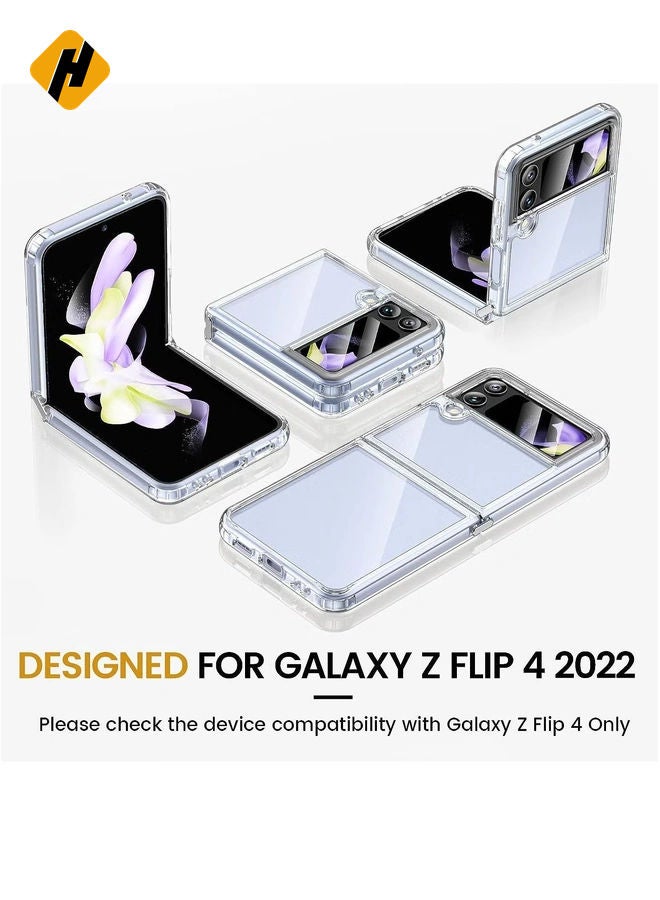 HuHa Samsung Galaxy Z Flip 4 Case, Galaxy Z Flip 4 Clear Case [Anti-Yellow] Slim Thin Premium TPU Crystal Shockproof Protective Cover Case for Samsung Galaxy Z Flip 4 5G 2022 - Full Clear  - Image 3