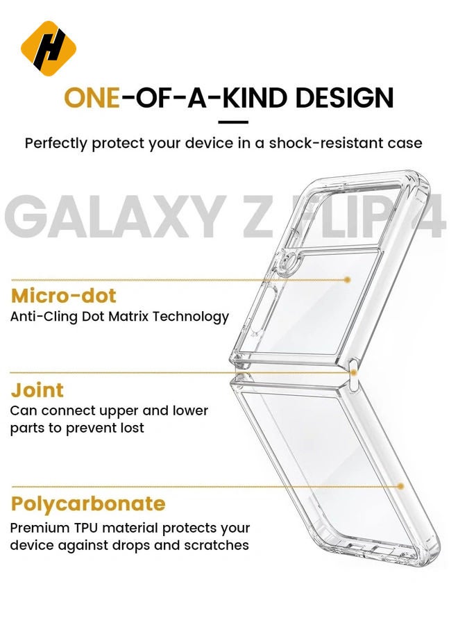 HuHa Samsung Galaxy Z Flip 4 Case, Galaxy Z Flip 4 Clear Case [Anti-Yellow] Slim Thin Premium TPU Crystal Shockproof Protective Cover Case for Samsung Galaxy Z Flip 4 5G 2022 - Full Clear  - Image 5