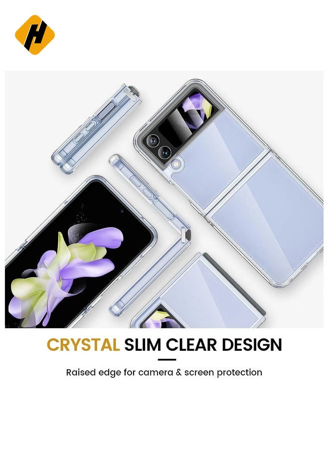HuHa Samsung Galaxy Z Flip 4 Case, Galaxy Z Flip 4 Clear Case [Anti-Yellow] Slim Thin Premium TPU Crystal Shockproof Protective Cover Case for Samsung Galaxy Z Flip 4 5G 2022 - Full Clear  - Image 4