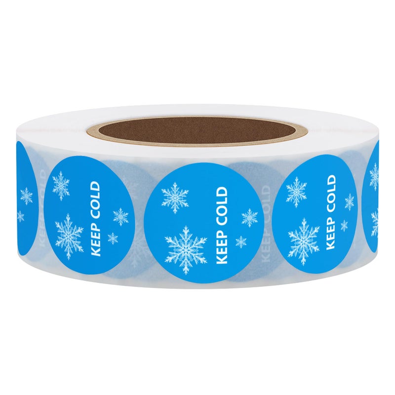 Hybsk 1 inch Keep Cold Freezer Stickers with Snow Total 1,000 Labels Per Roll - Image 2