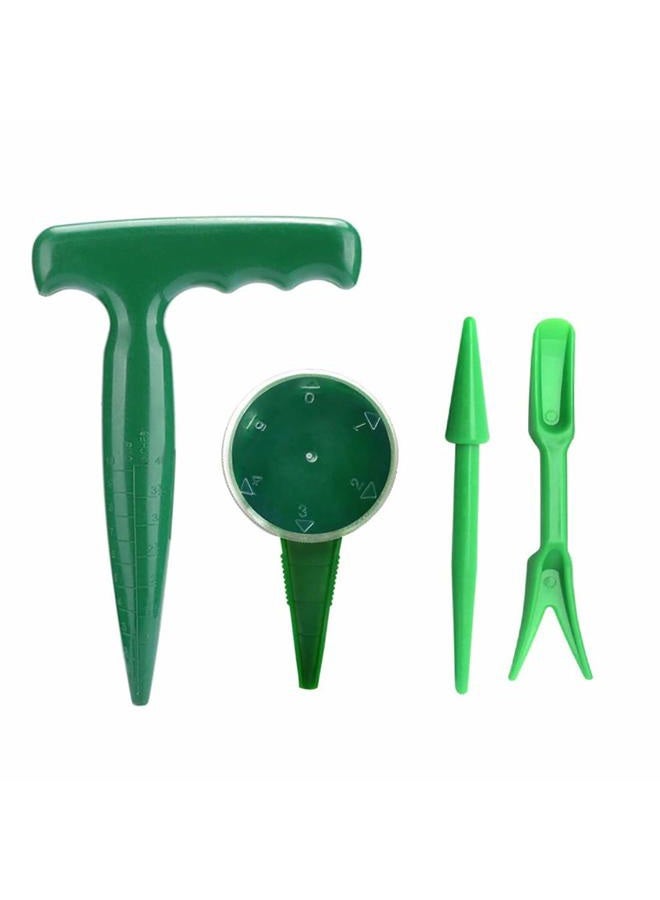 cozyou 4 Pack Adjustable Hand Hold Sowing Seeds Dispenser, Seedlings Dibber and Widger Hole Puncher Garden Hand Tool Sets - Image 1