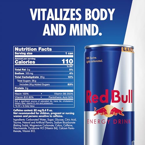 Red Bull Energy Drink with 80mg Caffeine plus Taurine & B Vitamins, 8.4 Fl Oz, Pack of 24 Cans - Image 3