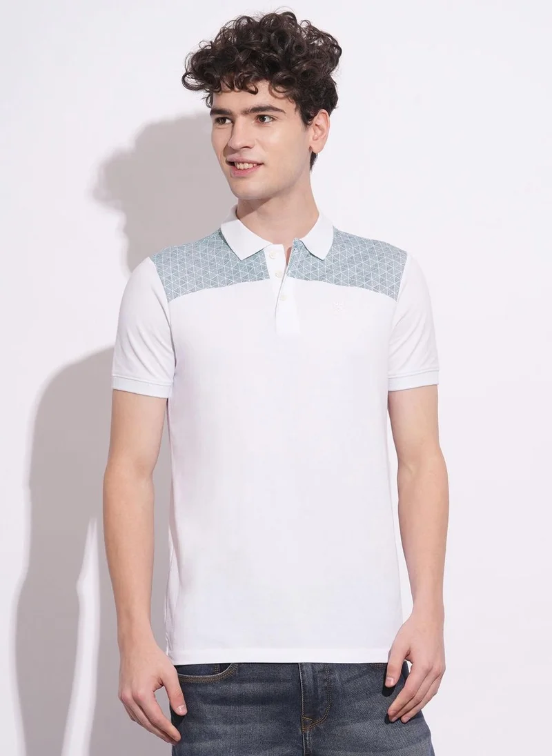 Being Human Men Colourblocked Polo Collar Cotton T-shirt