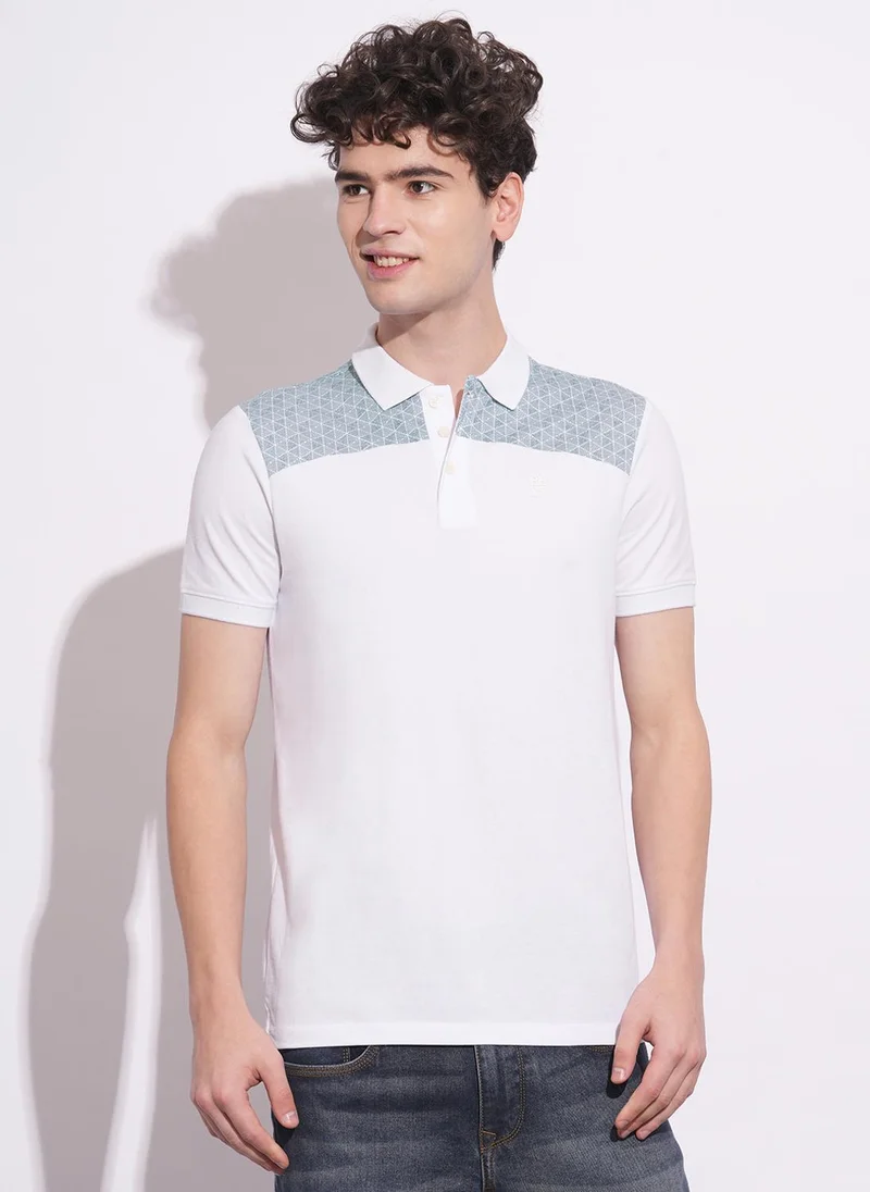 Being Human Men Colourblocked Polo Collar Cotton T-shirt