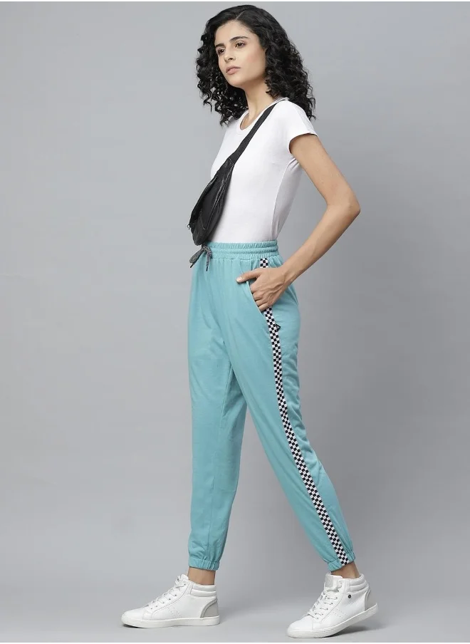 Hubberholme Sky Blue Track Pants For Women