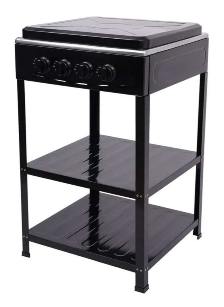 Built-in oven with 4 gas burners, 4 legs and 2 shelves, this portable gas stove can handle multiple cooking operations at once. The flame strength can be controlled using the control keys assigned to each burner, safe and gas-saving