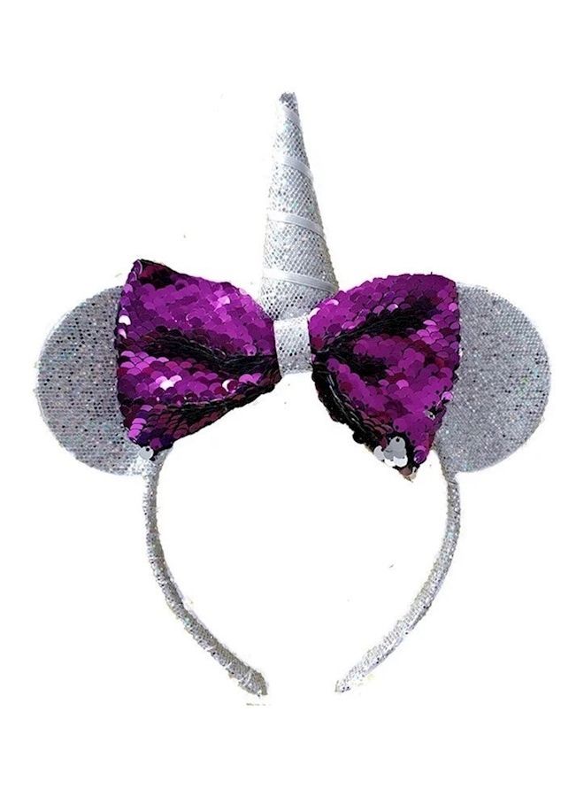 NIBEMINENT Sequnied Cosplay Headress Hairband Silver/Purple