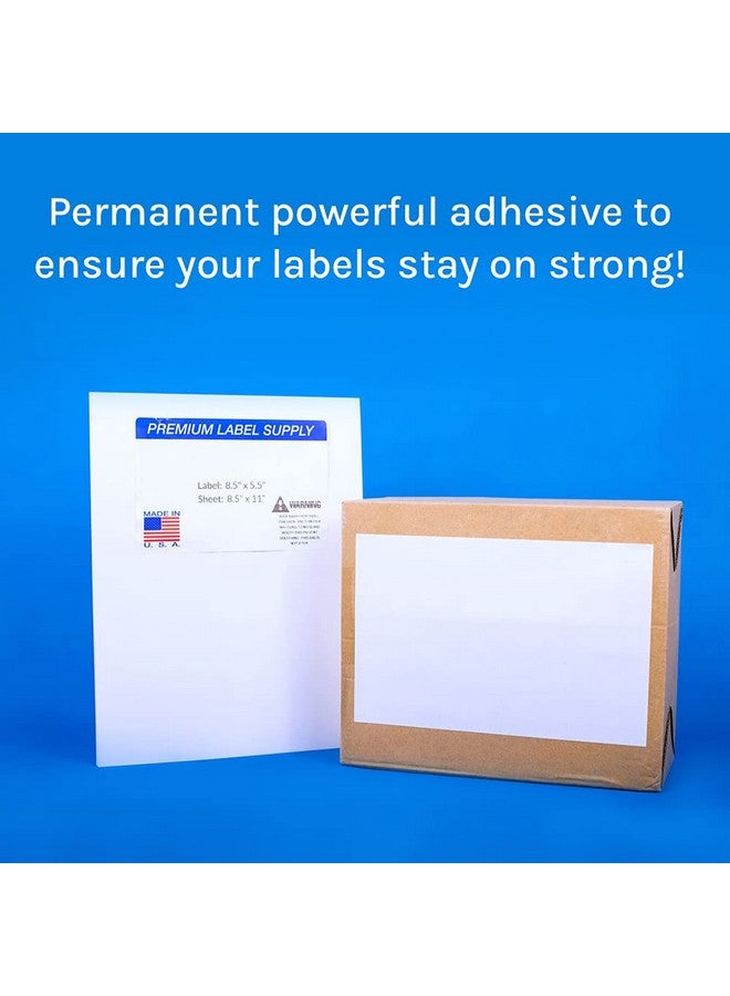 Premium Label Supply White Sticker Half Sheet Labels - 8.5" X 5.5" - Laser/Inkjet Compatible - (2 Labels/Sheet), 25 Sheets - 50 Total Adhesive Labels - Image 5