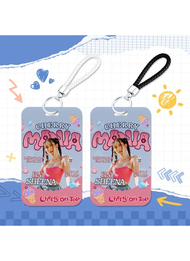 NIBEMINENT 1 - Piece BINI Kpop Photo Card Holder Pendant Key Chain ID Badge Holder ID Card Holder Photo Card Protector for School ID Office ID Access Card for Women Girls 