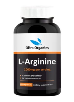 Olira Organics L-Arginine 1000mg 120 Veg Capsules | Supports Endurance & Optimize Workout  - Image 1