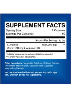Olira Organics L-Arginine 1000mg 120 Veg Capsules | Supports Endurance & Optimize Workout  - Image 2