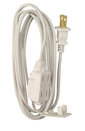 Woods Light Duty Extension Cord, 6Ft, 16 Gauge, SPT-2, 3 Outlet Cube Tap, Indoor Cord, White, 0600W - Image 2