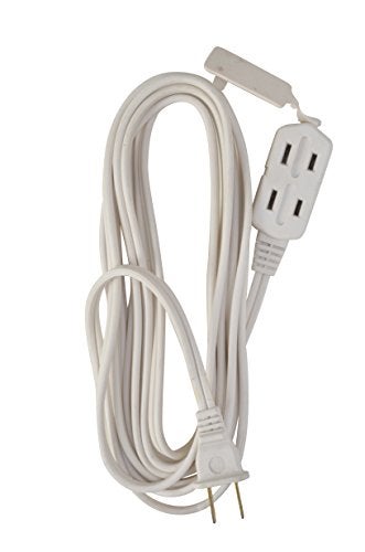 Woods Light Duty Extension Cord, 6Ft, 16 Gauge, SPT-2, 3 Outlet Cube Tap, Indoor Cord, White, 0600W - Image 3