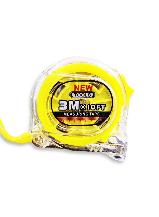 Measuring tape 3m length , made of reinforced plastic and rubber, automatic locking that easily holds the tape in place, strong magnetic tip, clear and easy to read graduations, equipped with a hand lanyard for easy carrying and mobility while working. - Image 3